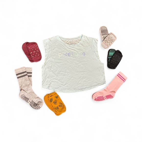 Pure Barre Bundle – Cropped Tank + 6 Grip Socks - Picture 1 of 1